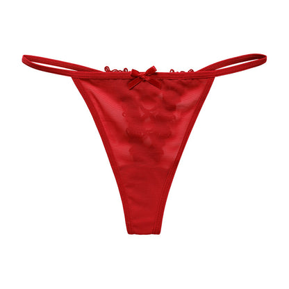 Thin strap sexy T-shaped panties less yoga sports underwear lace large size cotton crotch T-back