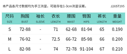 DZHT J26ST195 printed sleeveless leotard tight cropped pants two-piece suit