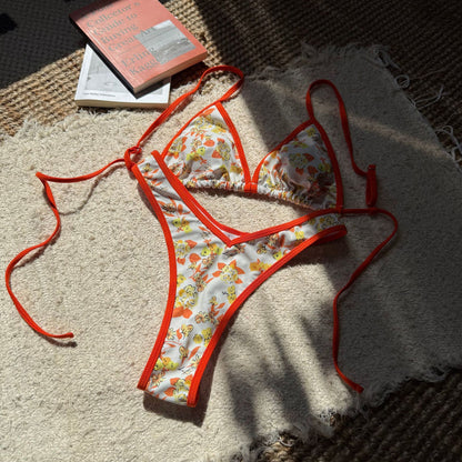 (4 days ready to ship) SY women's split leopard print triangle bandage swimsuit bikini