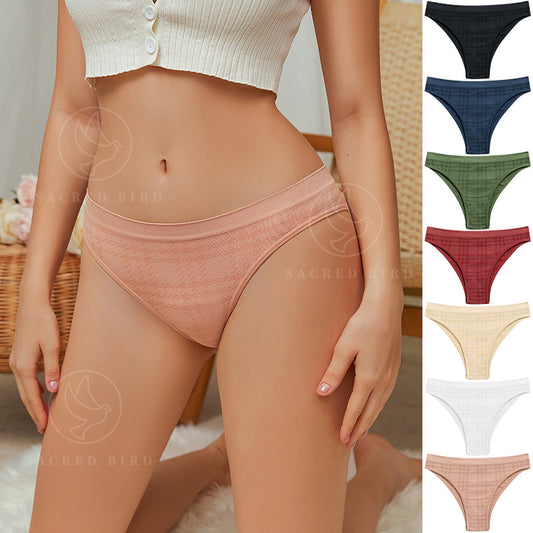Large size seamless thin breathable comfortable skin-friendly cotton crotch low waist fitness sports briefs