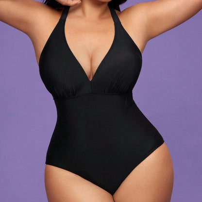CL (L-4XL) 2026 plus size swimsuit one piece height waistline sexy cross sling adjustable