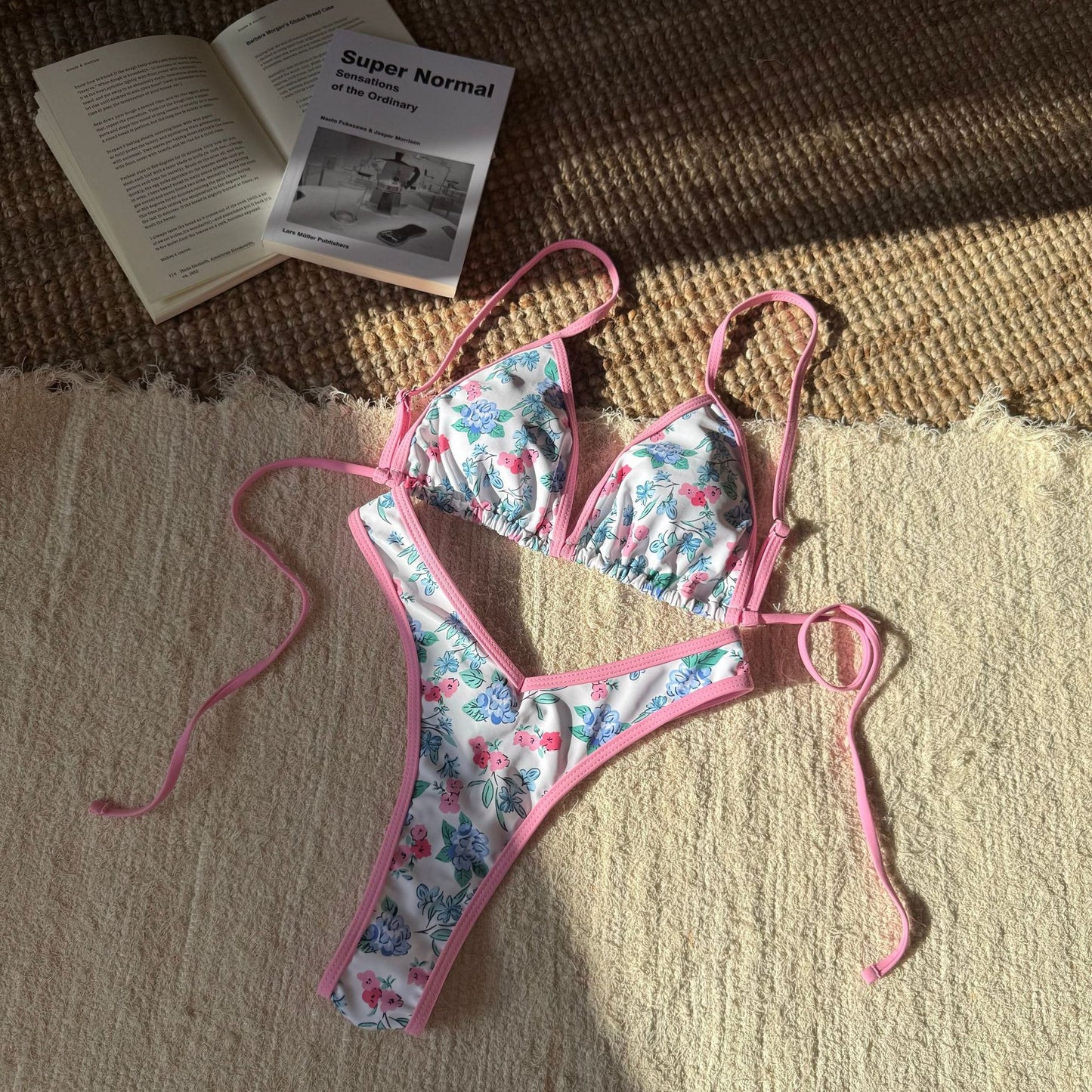 (4 days ready to ship) SY women's split leopard print triangle bandage swimsuit bikini