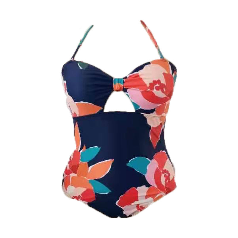 LF (L-4XL) 2026 swimsuit women's Siamese triangle plus size printing