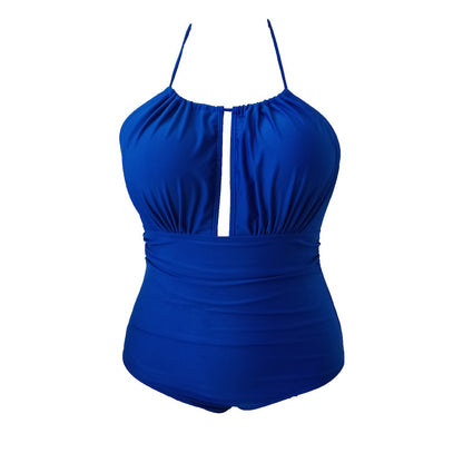 LF (L-4XL) 2026 swimsuit women's Siamese triangle printed plus size