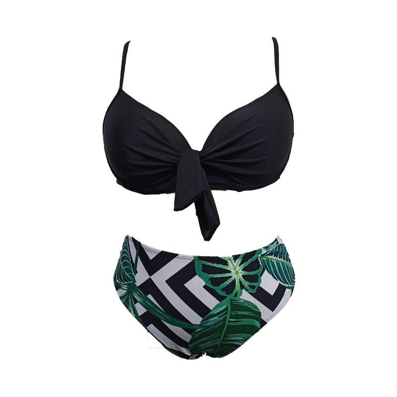 LF (L-4XL) swimsuit women's split printed plus size sexy