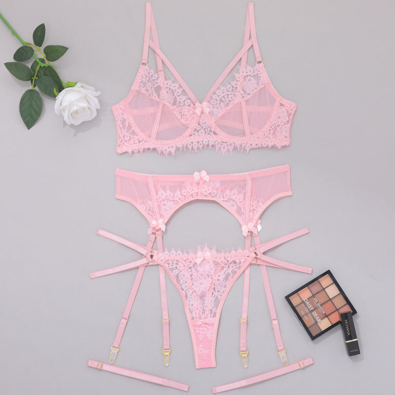 Lace seduction see-through eyelash lace sling body shaping sexy lingerie