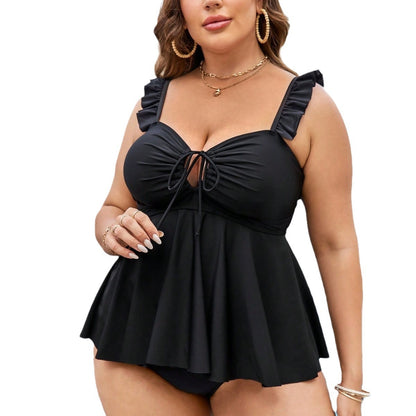 LF (L-4XL) bikini sexy suit split color printing plus size swimsuit