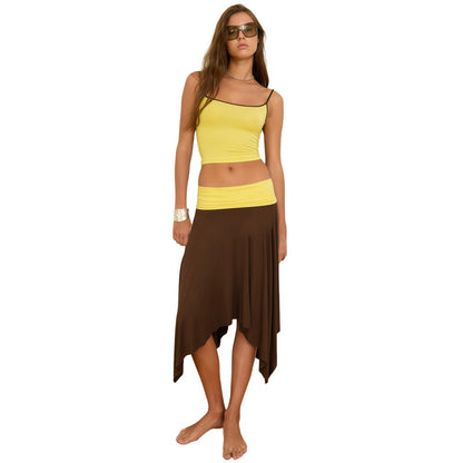 SXR K6S09935A camisole irregular long dress suit