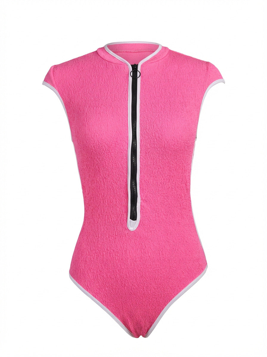 CL (S-XL) Black Surfing jumpsuit swimsuit female 2026 slimming zipper slim swimsuit