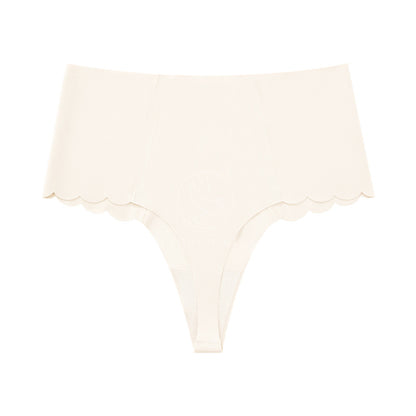 Seamless wavy edge invisible yoga T-shaped hip-shaping high waist large size T-back