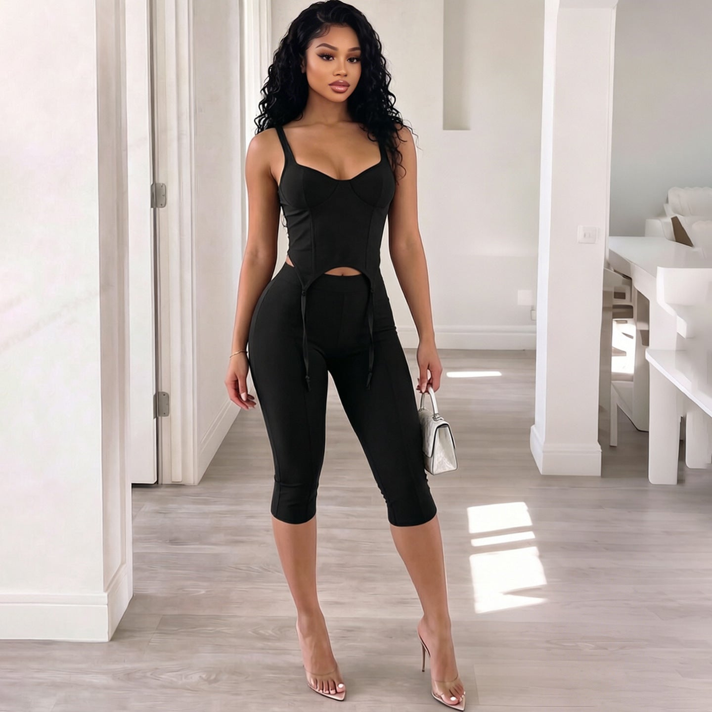 SXR K6S06508A sexy sling vest slim-fit trousers suit
