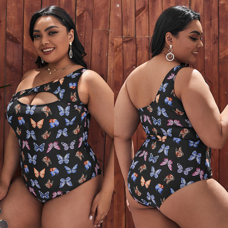LF (L-4XL) swimsuit women's one piece sexy plus size multi-color printing