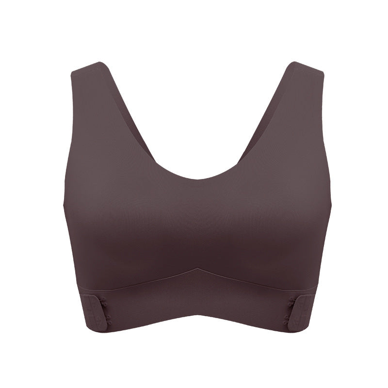 Side open buckle without steel ring side drawing gathering bra seamless thin breathable workout exercise underwear
