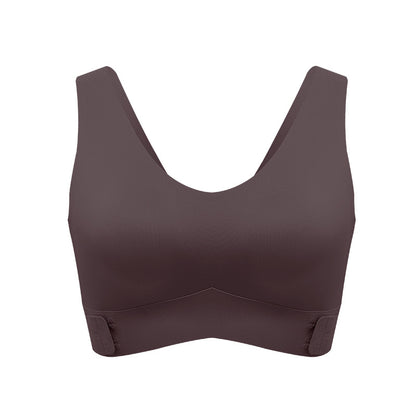 Side open buckle without steel ring side drawing gathering bra seamless thin breathable workout exercise underwear