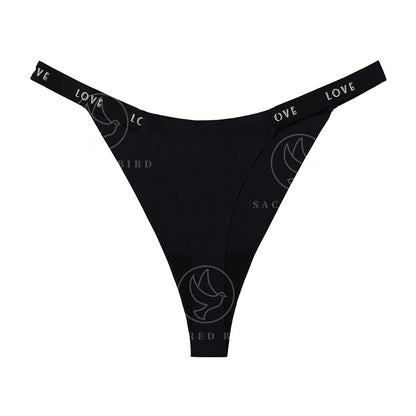 Letter printing grinding traceless plus size cotton crotch less underwear T-shaped panties T-back