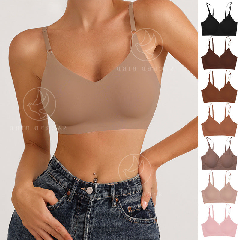 Seamless one-piece less bra large size back shaping push up wireless underwear can be worn inside
