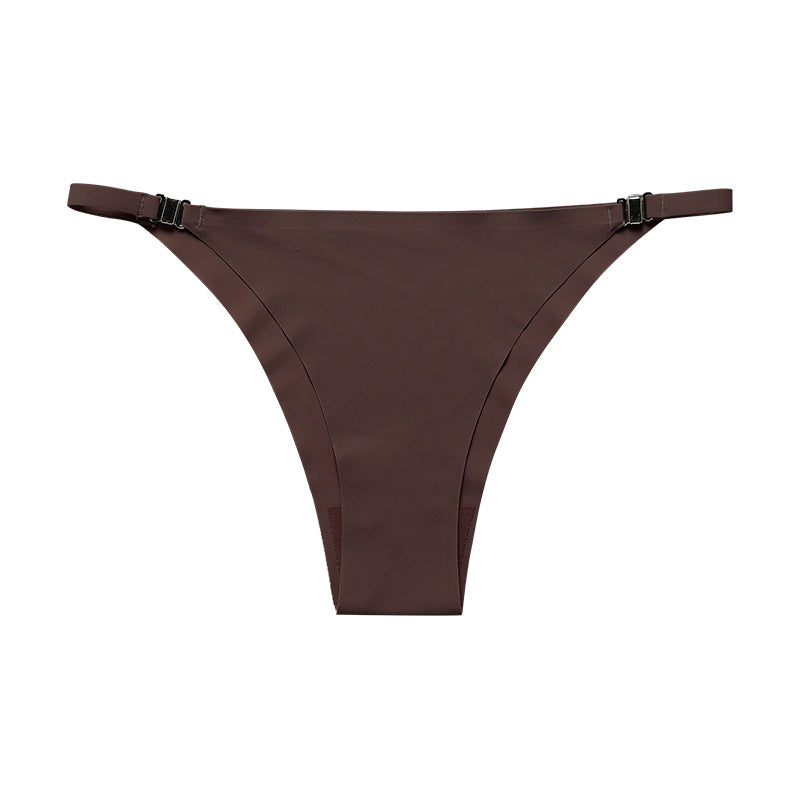 Metal buckle free strap seamless ice silk underwear plus size cotton crotch sports briefs