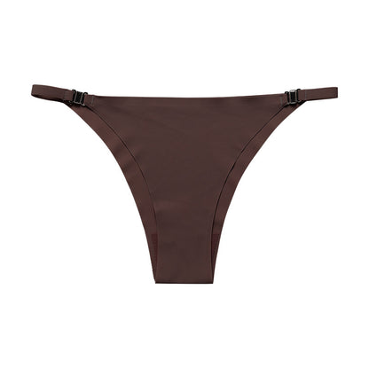 Metal buckle free strap seamless ice silk underwear plus size cotton crotch sports briefs