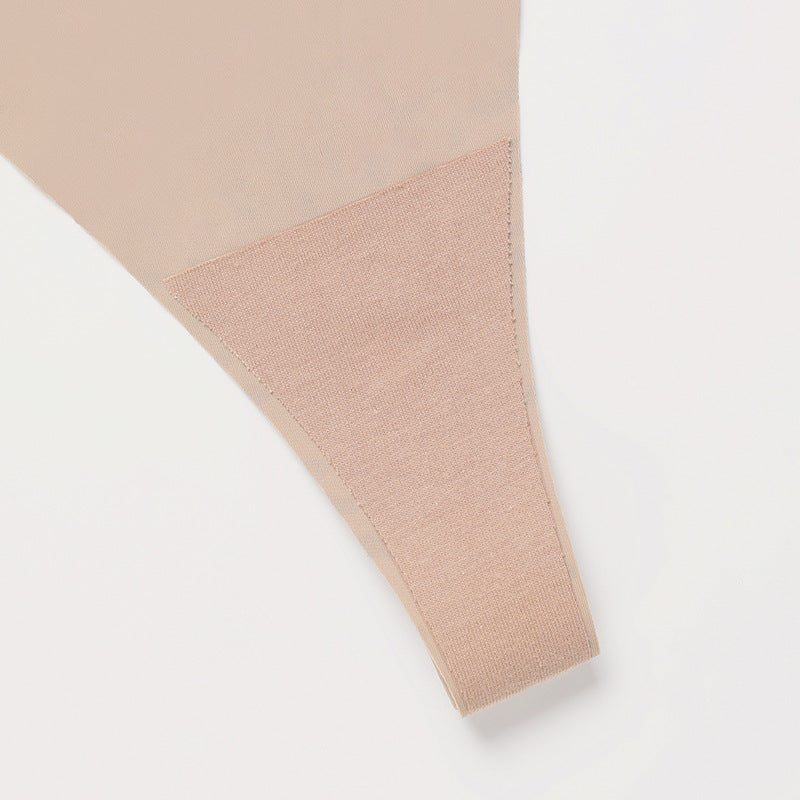 Seamless thin band buckle T-shaped panties less fitness underwear one piece cotton crotch T-back