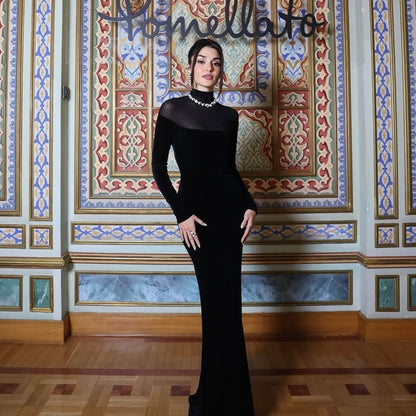 SXR autumn and winter turtleneck long sleeve pure color slimming dress