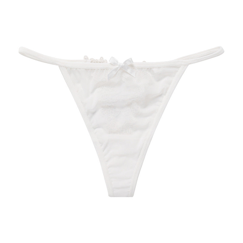 Thin strap sexy T-shaped panties less yoga sports underwear lace large size cotton crotch T-back