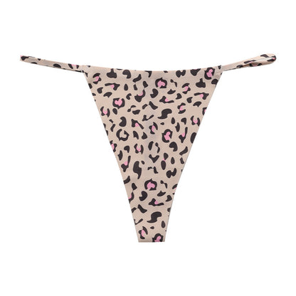 Low waist T-shaped panties seamless Ice Silk plus size a rope underwear animal pattern sports quick-drying T-back