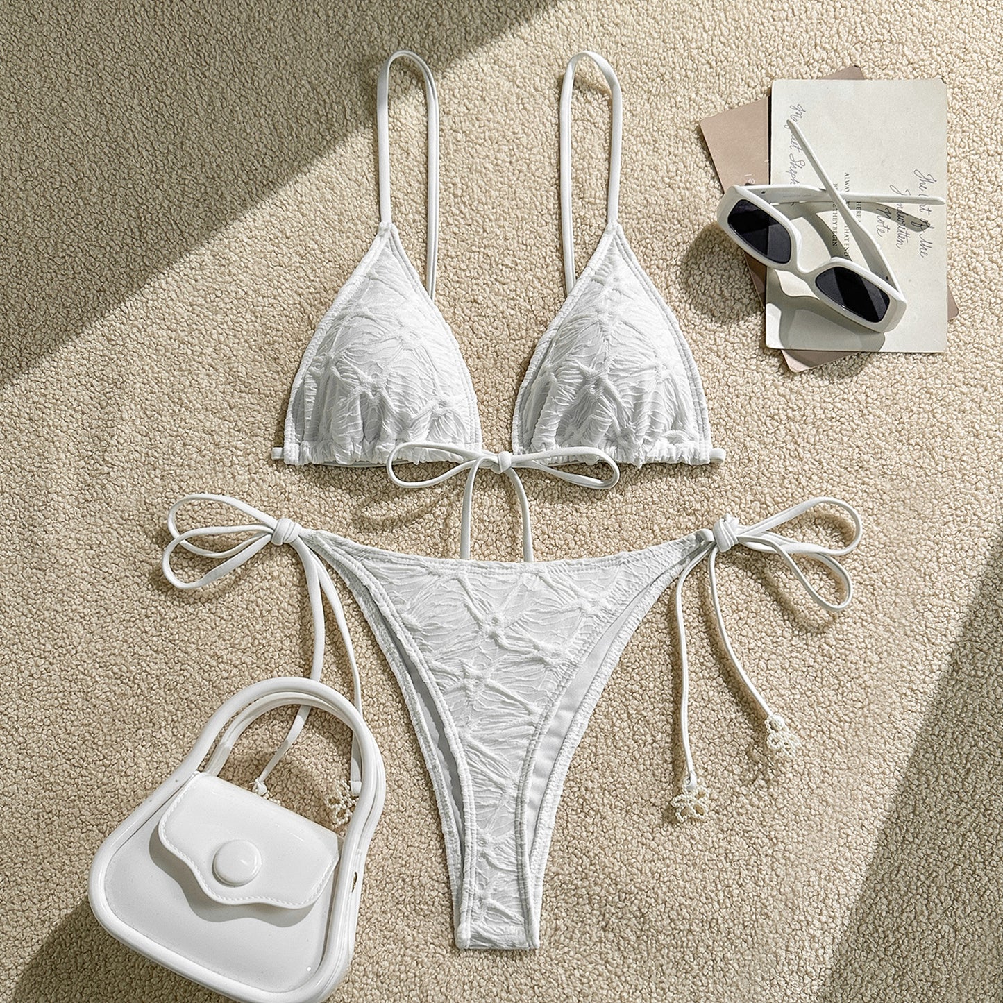 (4 days ready to ship) SY 2026 halter lace-up two-piece bikini