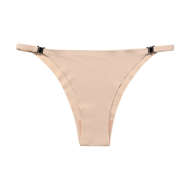 Metal buckle free strap seamless ice silk underwear plus size cotton crotch sports briefs