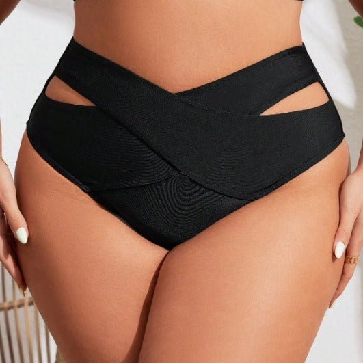 CL (L-4XL) solid color plus size swimsuit bikini women's swimming trunks bikini bottoms
