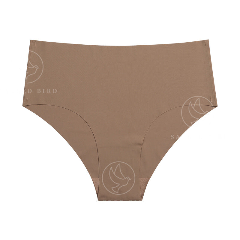 Mid-waist purified cotton crotch one-piece seamless Ice Silk quick-drying briefs