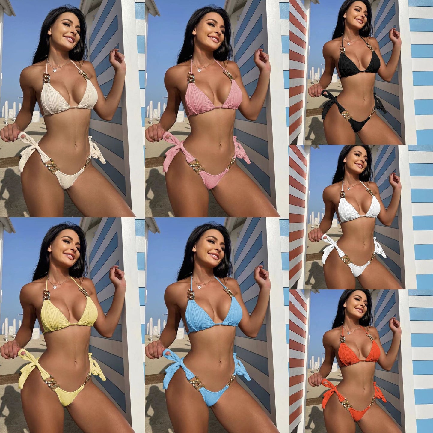 (4 days ready to ship) SY split chain bikini swimsuit
