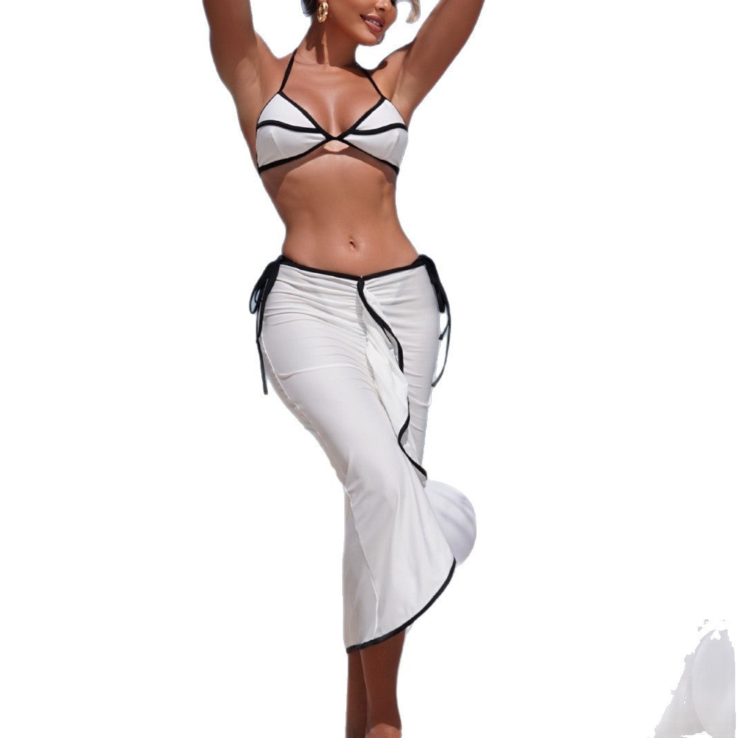 (4 days ready to ship) SY three-piece long skirt bikini