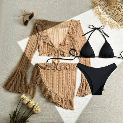 (4 days ready to ship) SY lace mesh four-piece bikini