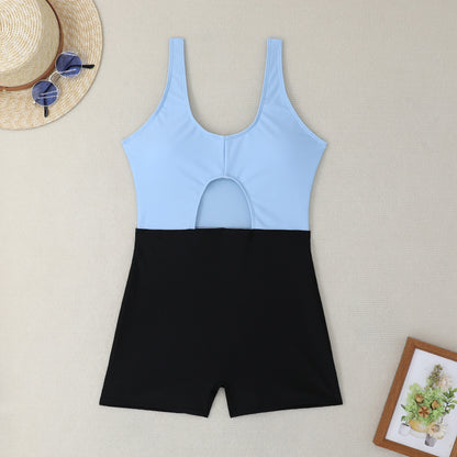 (4 days ready to ship) SY colorblock boxers hollow Siamese bikini