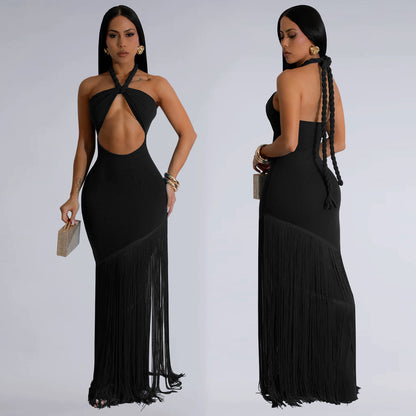 XYZ C7453 summer dress tassel stitching tube top dress