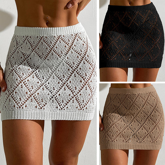 CYB sheath see-through sunscreen texture skirt beach cover-up skirt