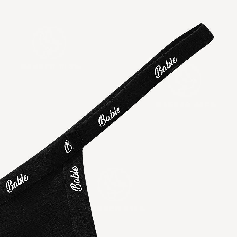 Letter thin stitching seamless Thin Ice Silk quick-drying one piece Large size T-back