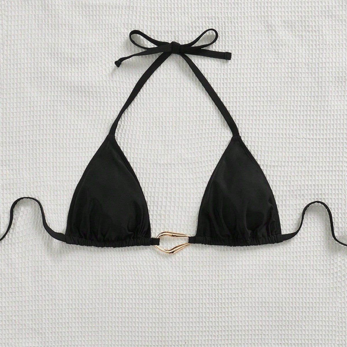 CL (L-4XL) 2026 metal halter triangle cup sexy bikini plus size swimsuit female bikini