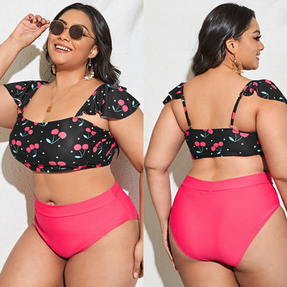 LF (L-4XL) swimsuit women's sexy split bikini floral plus size plus-sized