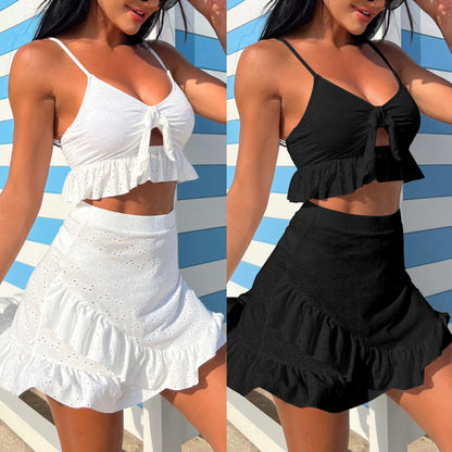 (4 days ready to ship) SY floral special fabric three-piece swimsuit bikini