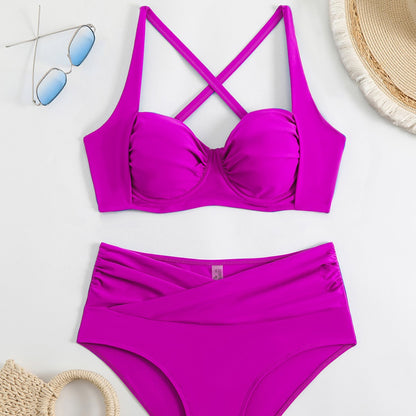 (4 days ready to ship) SY hard Cup high waist bikini