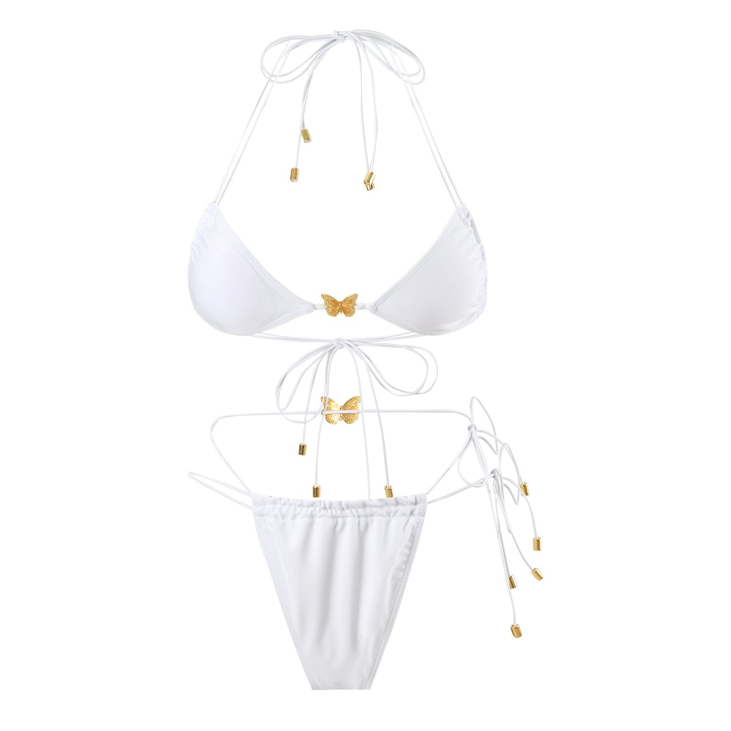 (4 days ready to ship) SY elastic string butterfly ornament bikini split triangle bag strap women