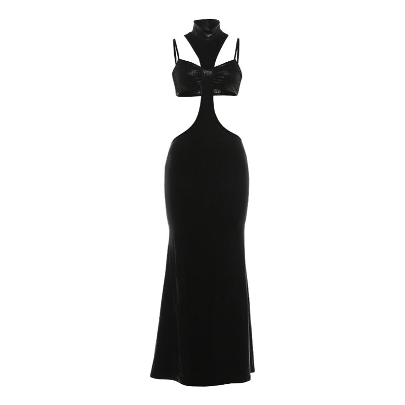 DLS summer strap tube top half turtleneck sheath dress suit