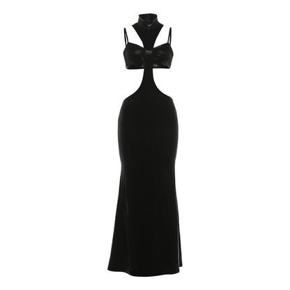 DLS summer strap tube top half turtleneck sheath dress suit