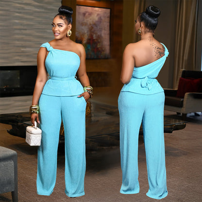 XYZ C7508 sleeveless top casual pants two-piece set