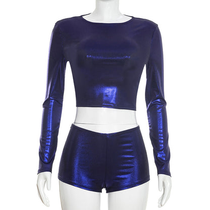 DZHT J25ST444 winter bronzing shorts long-sleeve suit