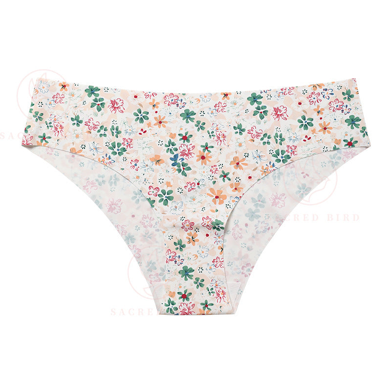 Seamless low waist plus size one piece pure cotton briefs quick-drying breathable purified cotton crotch
