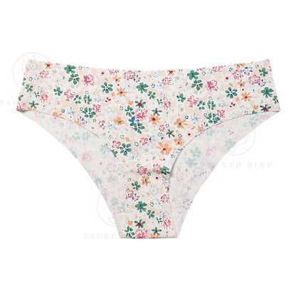 Seamless low waist plus size one piece pure cotton briefs quick-drying breathable purified cotton crotch