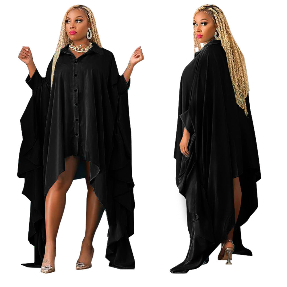 MYF K10324 autumn blouse irregular batwing sleeve dress