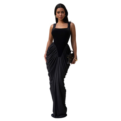 XYZ C7582 fitted waist backless sleeveless sheath dress